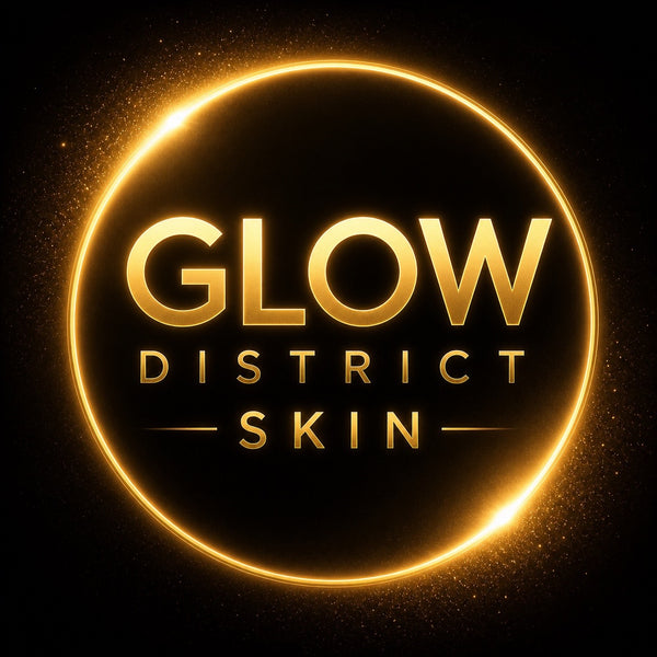 Glow District Skin gold circle logo